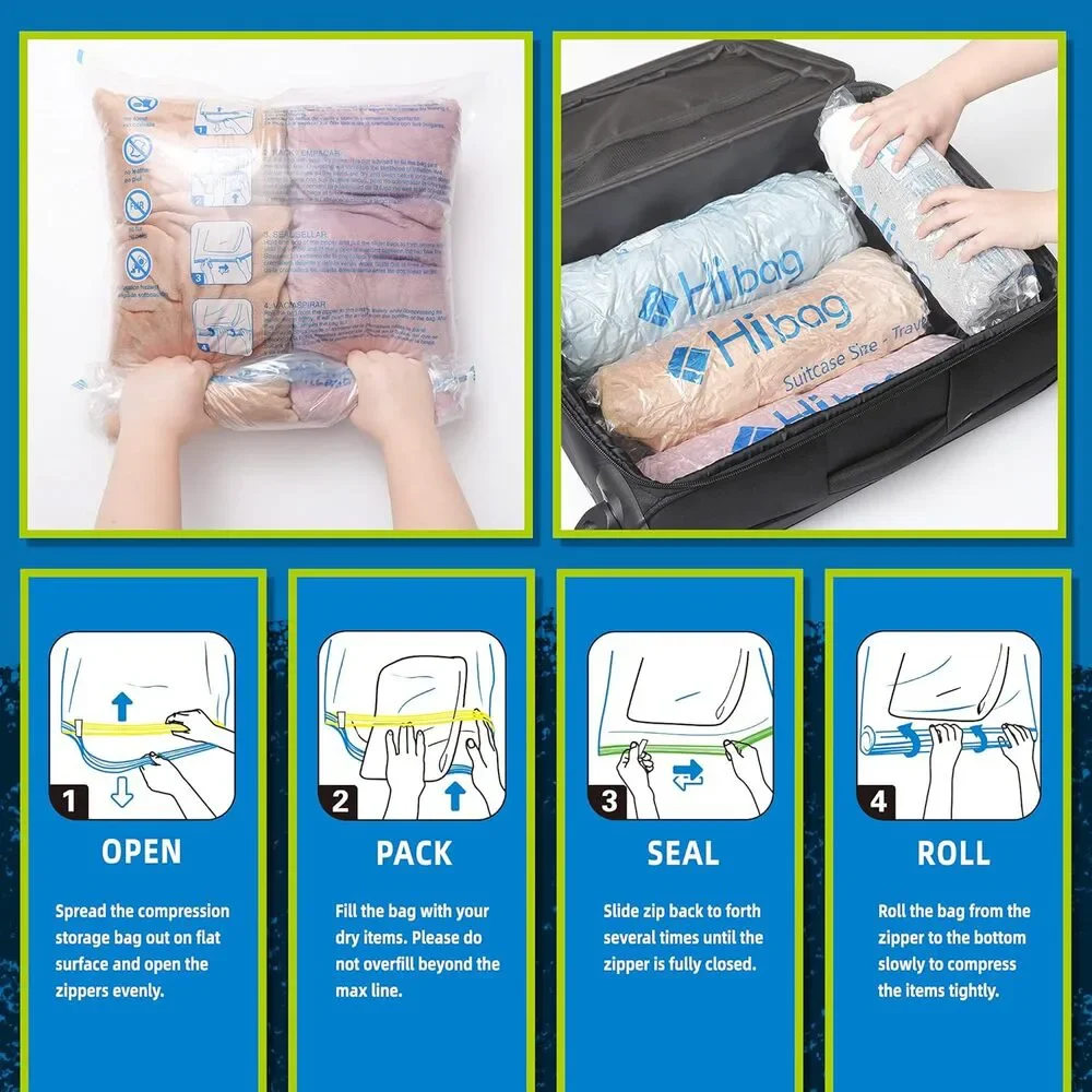 HIBAG Vacuum Storage Bags, 12 bag